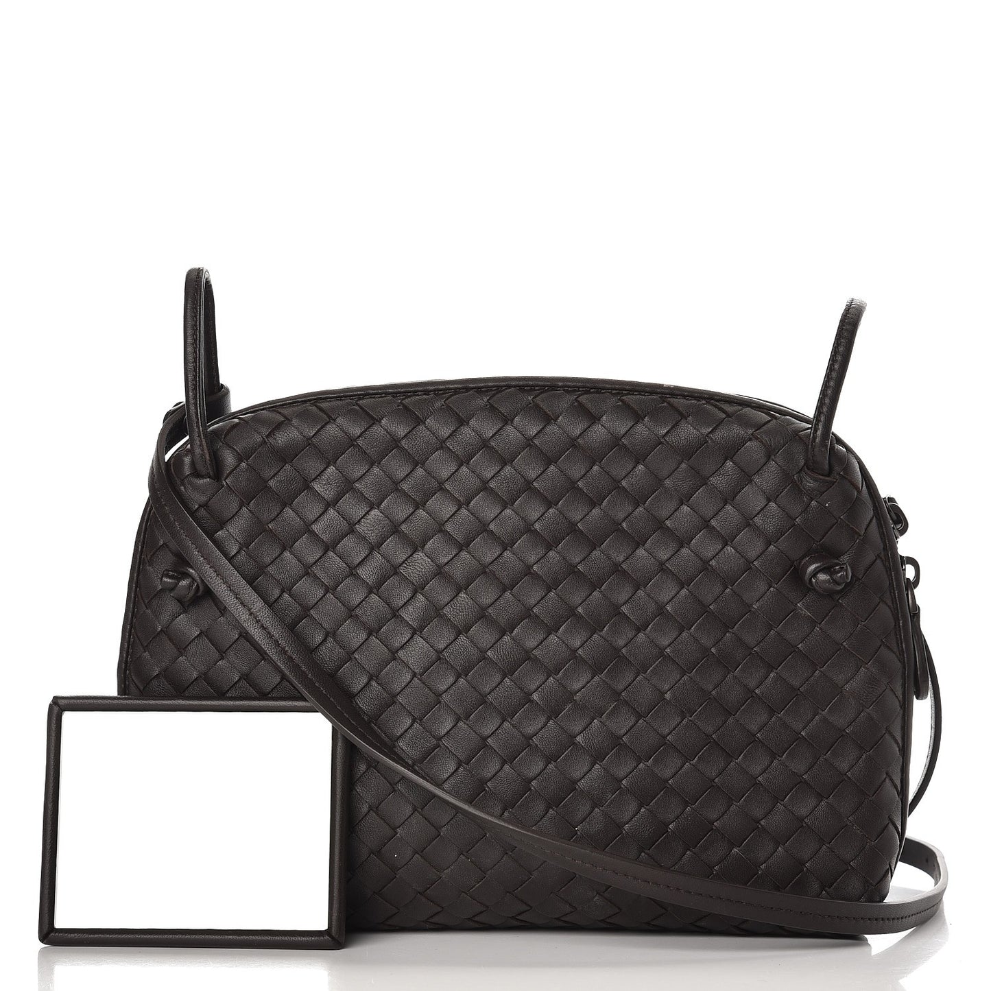 Nappa Intrecciato Pillow Crossbody Messenger Espresso