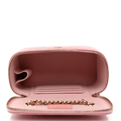 Chanel Caviar Quilted Small Vanity Case With Chain Pink 5 of 10