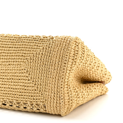 Miu Miu Fabric Crochet Knit Tote Beige 10 of 12