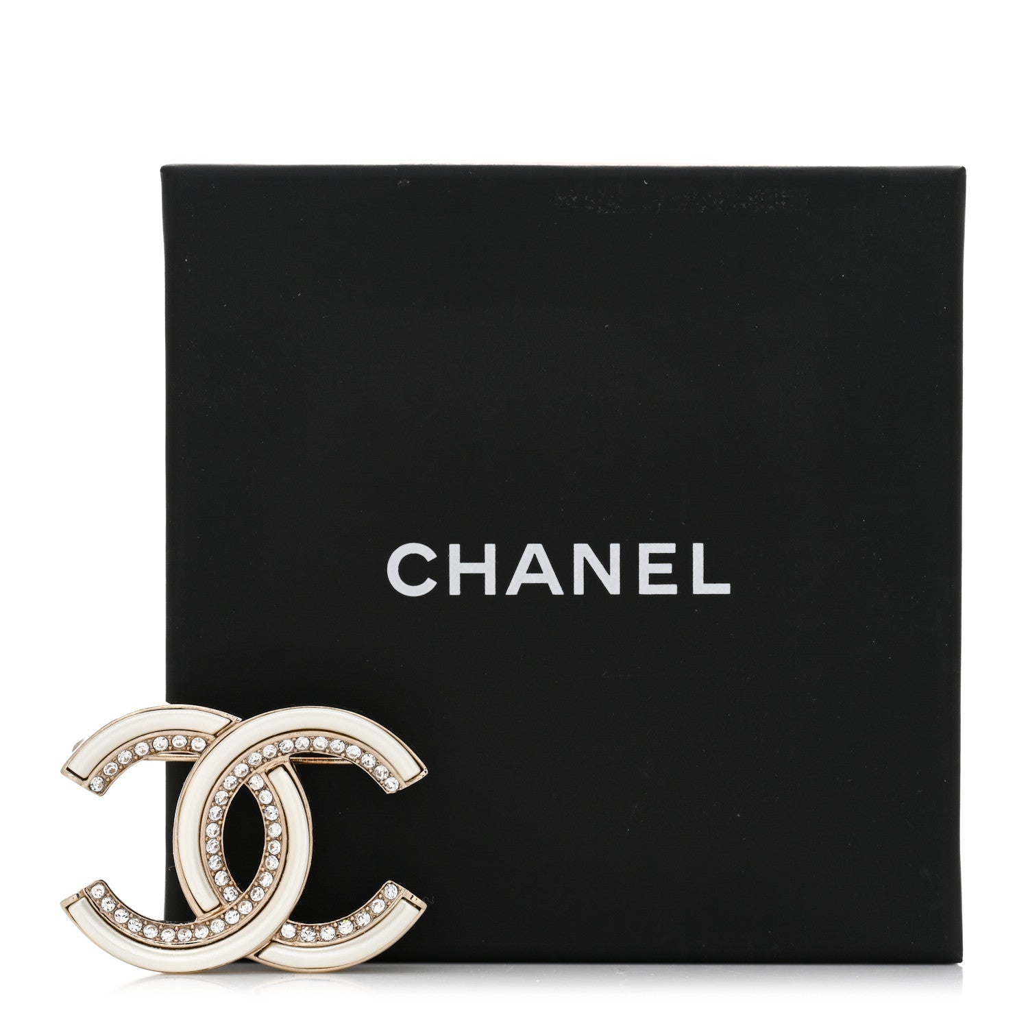 Chanel Resin Crystal CC Brooch Gold 5 of 5