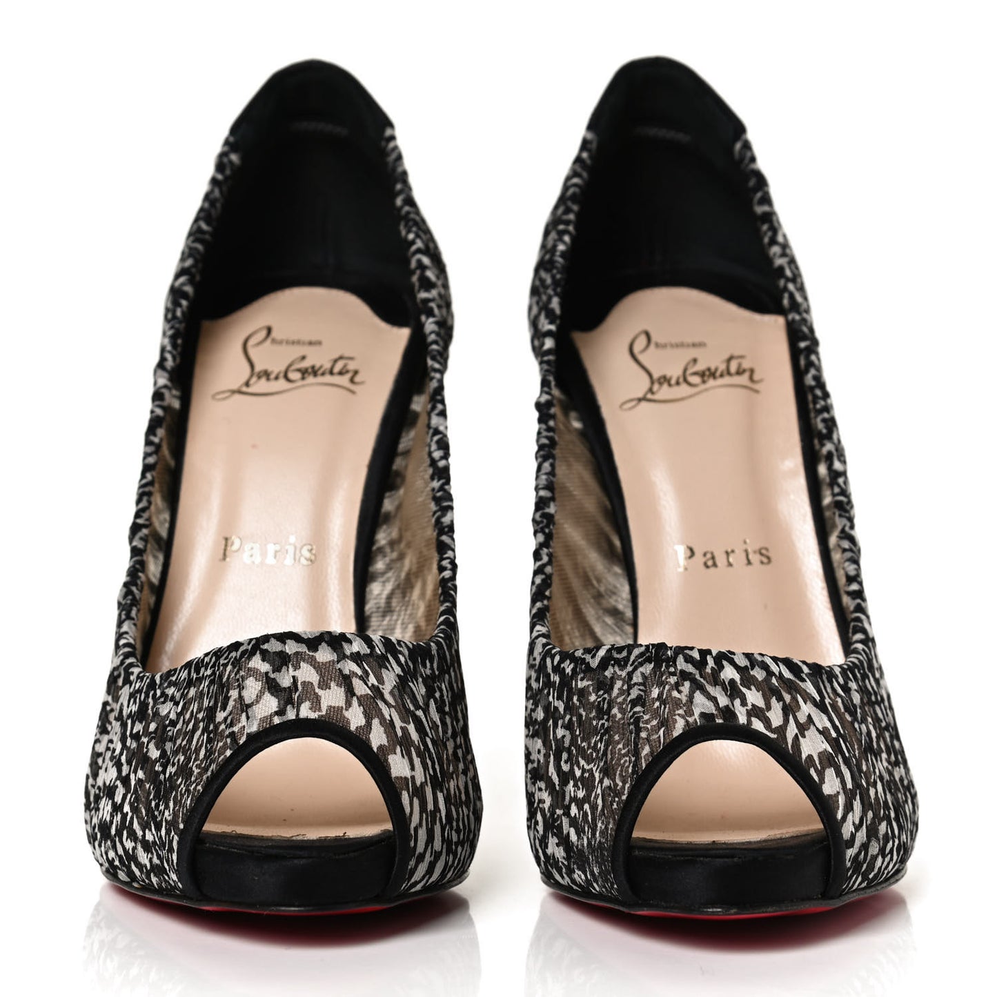 Crepe Satin Chiffon Parisienne Plato 120 Pumps 37.5 Black White