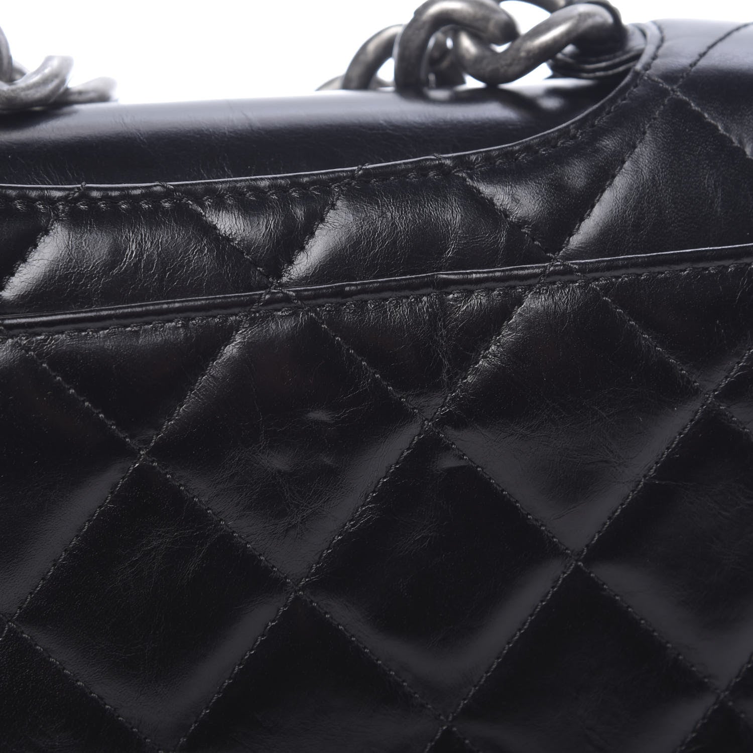 Chanel Glazed Calfskin Quilted Medium Perfect Edge Flap Black 10 of 12
