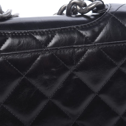 Chanel Glazed Calfskin Quilted Medium Perfect Edge Flap Black 10 of 12