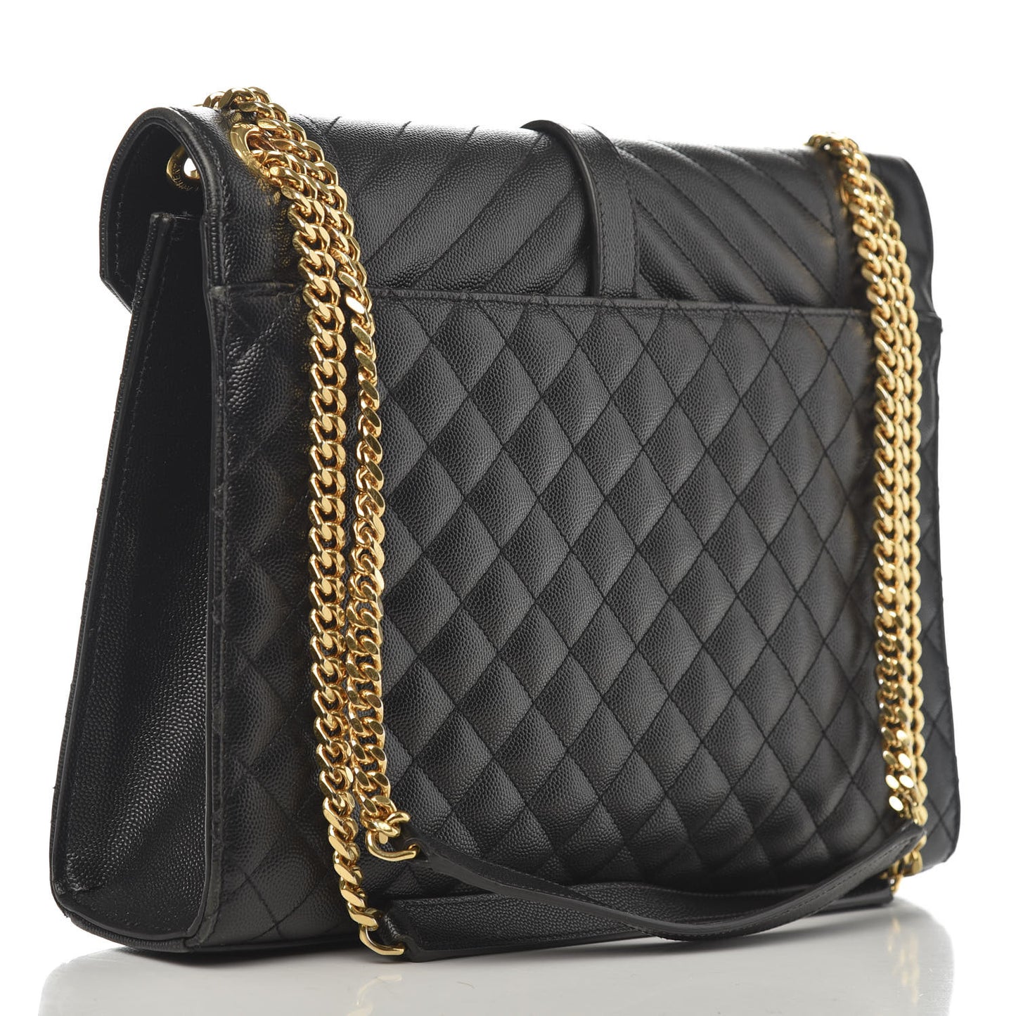 Grain De Poudre Large Tri-Quilt Monogram Satchel Black