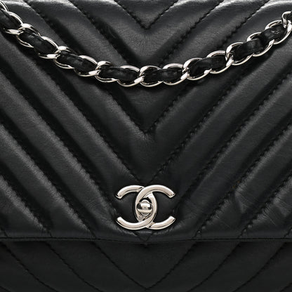 Chanel Lambskin Chevron Quilted Single Flap Black 8 of 11