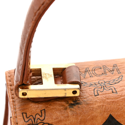 MCM Visetos Mini Heritage Top Handle Satchel Cognac 10 of 16