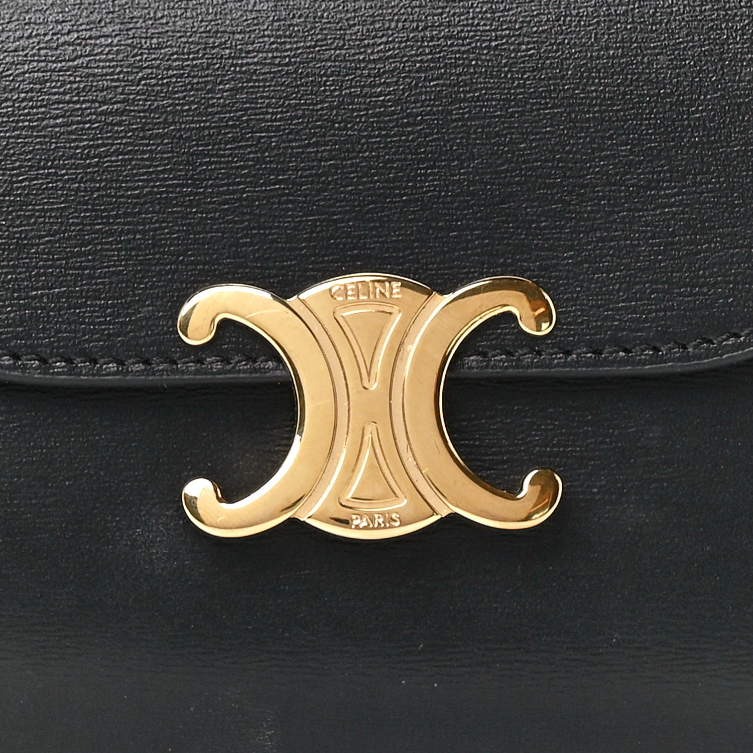 Celine Shiny Smooth Lambskin Small Triomphe Wallet Black 10 of 13