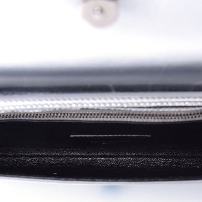 Saint Laurent Metallic Nappa Silk Fetiche Clutch Argento 5 of 9