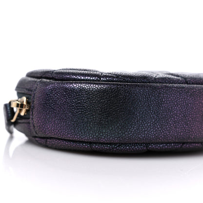 Chanel Iridescent Caviar Quilted Zip Around Classic Coin Purse Black 8 of 9
