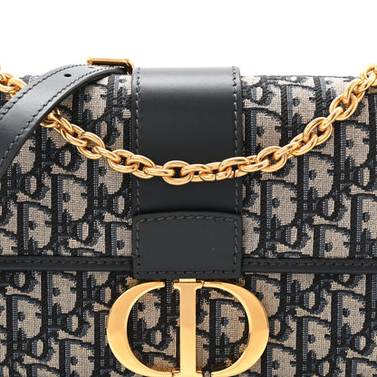 Christian Dior Oblique 30 Montaigne Chain Flap Bag Blue 15 of 19