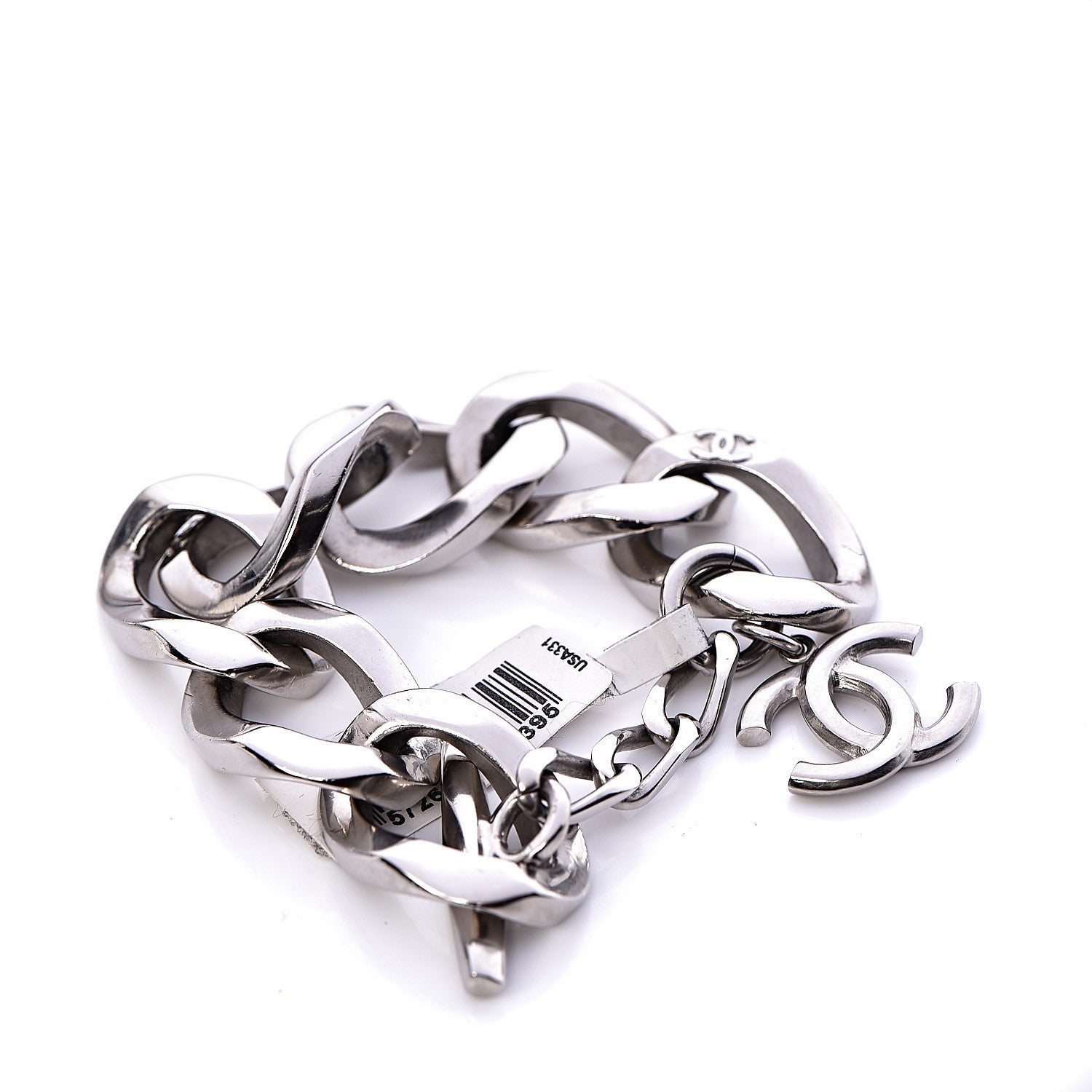 Chanel Chain Link CC Bracelet Silver 3 of 4