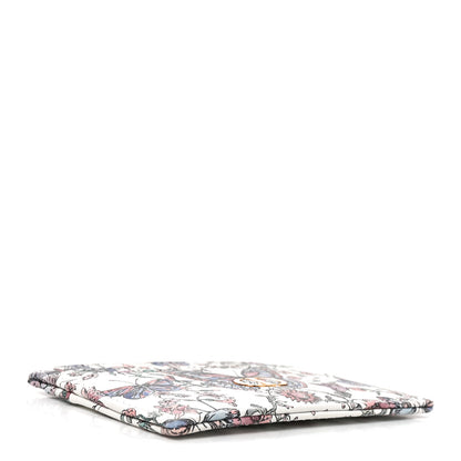 Christian Dior Calfskin Butterfly Printed Caro Five-Slot Card Holder White Multicolor 4 of 7