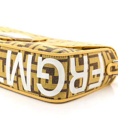 Fendi x FRGMT Woven Fabric Jacquard FF Embroidered Baguette Mimosa 10 of 11