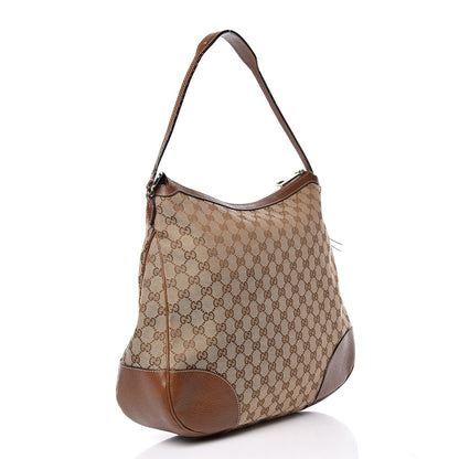 Gucci Monogram Textured Calfskin Large Bree Hobo Beige Ebony Nocciola 3 of 16