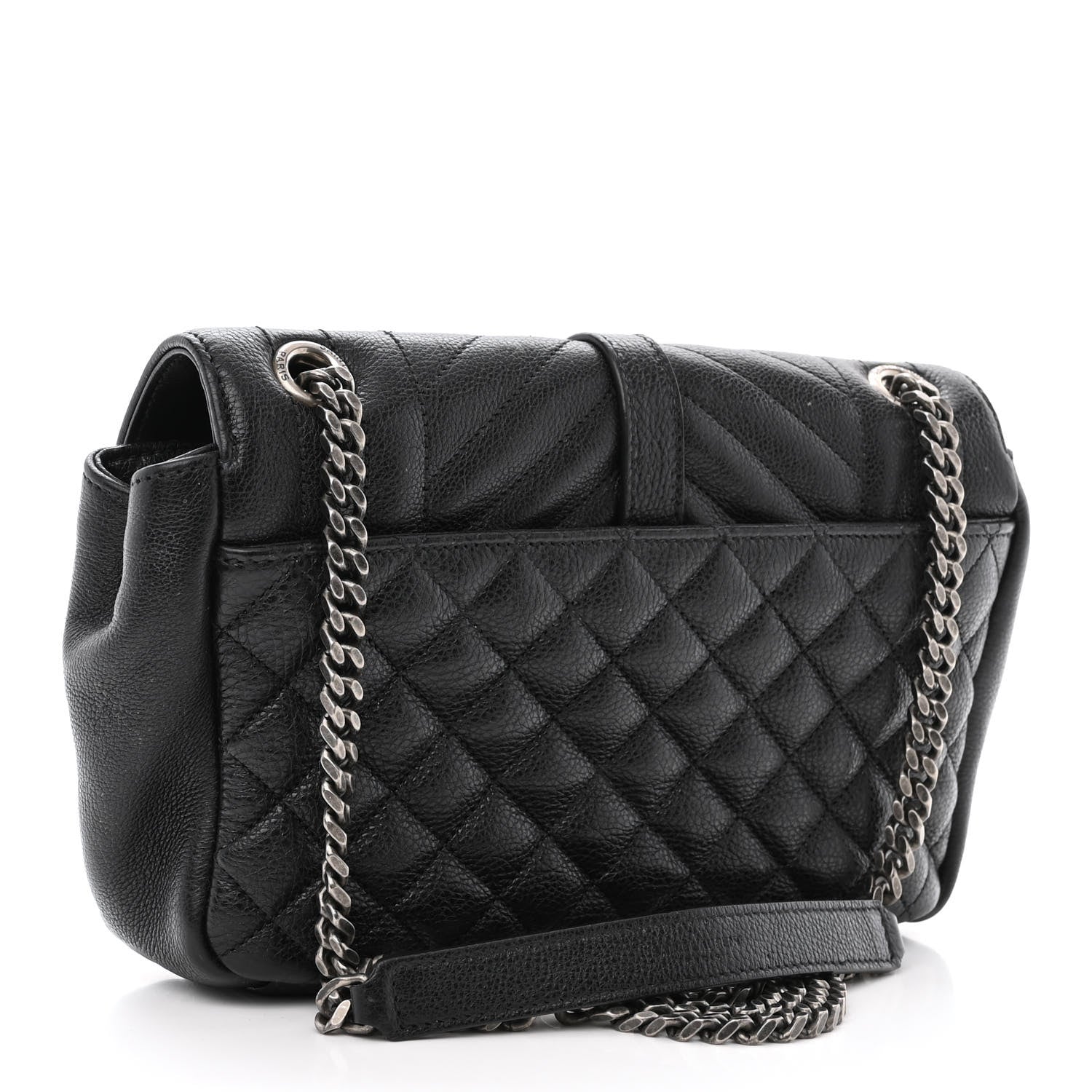 Saint Laurent Sheepskin Tri-Quilt Monogram Medium College Bag Black 3 of 11