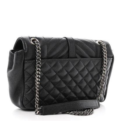 Saint Laurent Sheepskin Tri-Quilt Monogram Medium College Bag Black 3 of 11