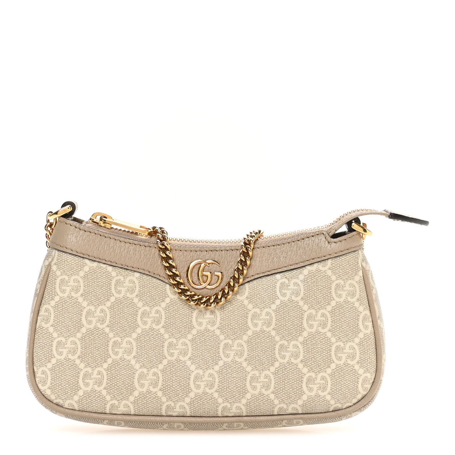 GG Supreme Monogram Textured Dollar Calfskin Web Mini Ophidia GG Handbag Beige Mystic White Oatmeal
