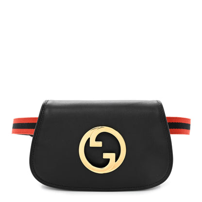 Gucci Roxy Calfskin Web Blondie Belt Bag 90 36 Black 1 of 10