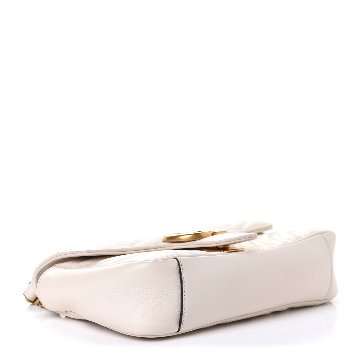 Gucci Calfskin Matelasse Mini GG Marmont Shoulder Bag White 4 of 5