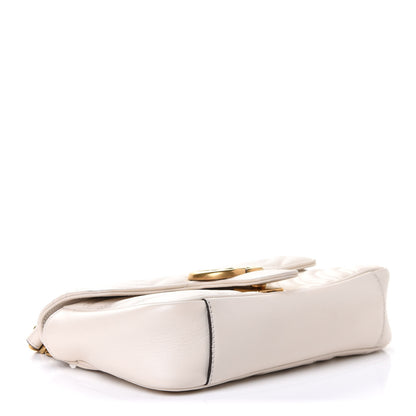 Gucci Calfskin Matelasse Mini GG Marmont Shoulder Bag White 4 of 5