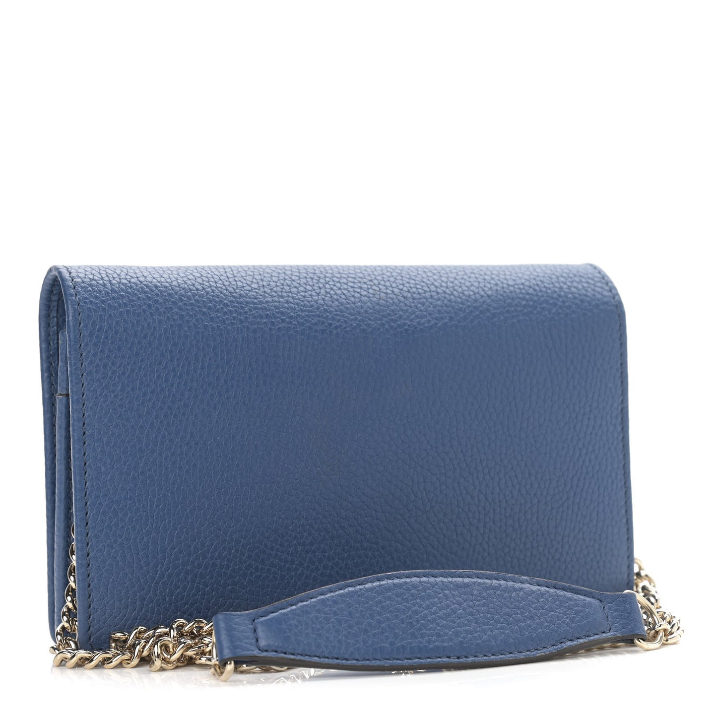 Pebbled Calfskin Soho Wallet on Chain Caspian