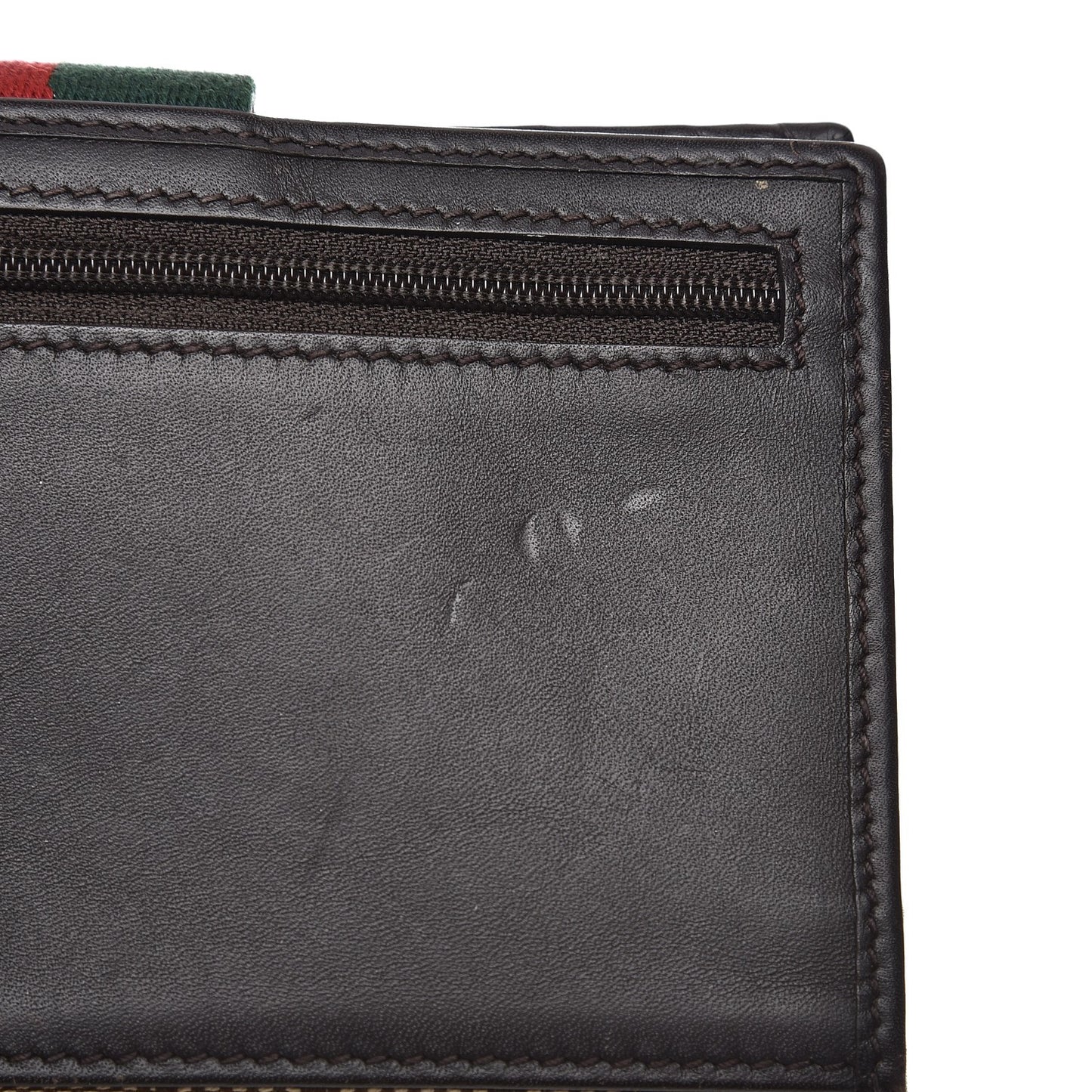 Monogram Calfskin Ladies Web Continental Wallet Beige Ebony Cocoa
