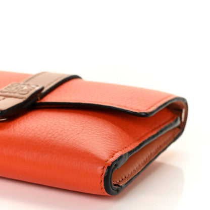 Loewe Grained Calfskin Small Vertical Wallet Orange Tan 8 of 10
