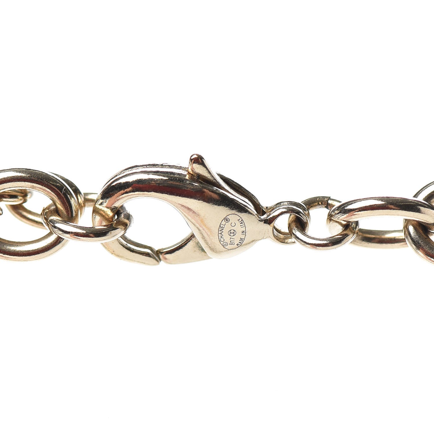 Chanel Metal Hoop Cuba Logo Necklace Gold 4 of 4