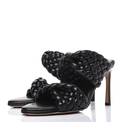Bottega Veneta Nappa Twisted Padded Intrecciato Curve Slide Sandals 37 Black 3 of 8