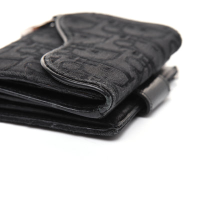 Christian Dior Monogram Compact Saddle Wallet Black 10 of 24