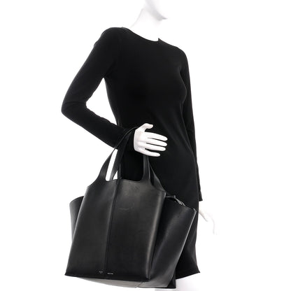Celine Supple Natural Calfskin Vertical Tri-Fold Bag Black 2 of 10