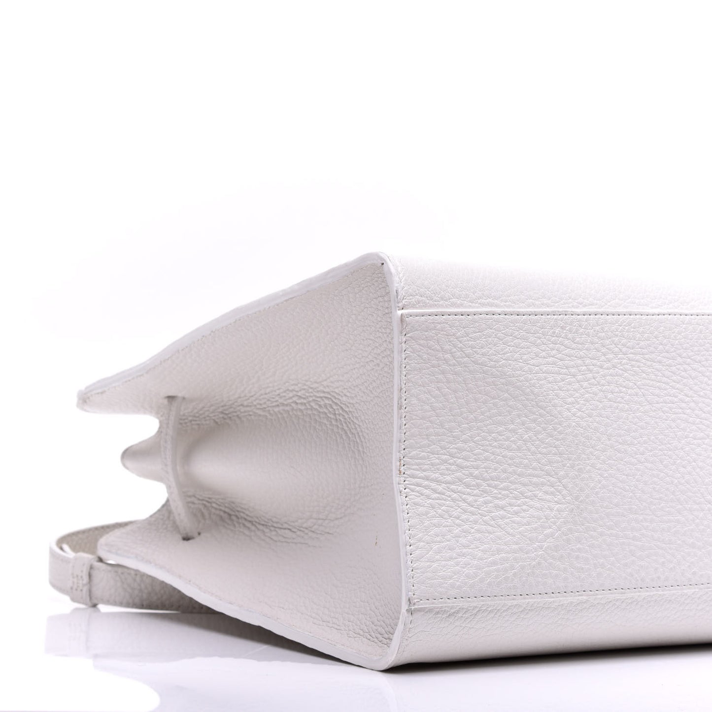 Tumbled Calfskin Large Sun Bag White