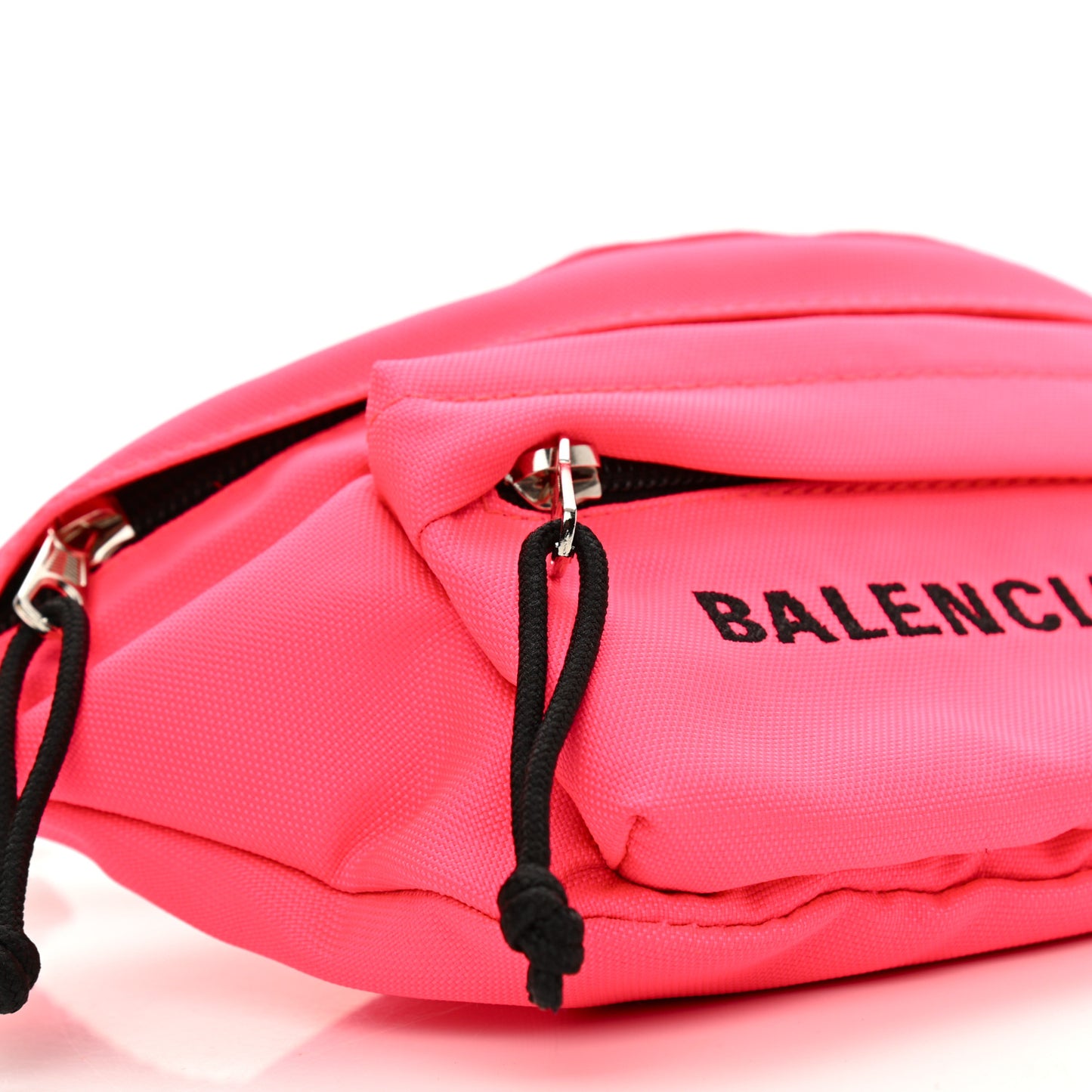 Textured Sport Nylon Logo Wheel Belt Bag Acid Pink