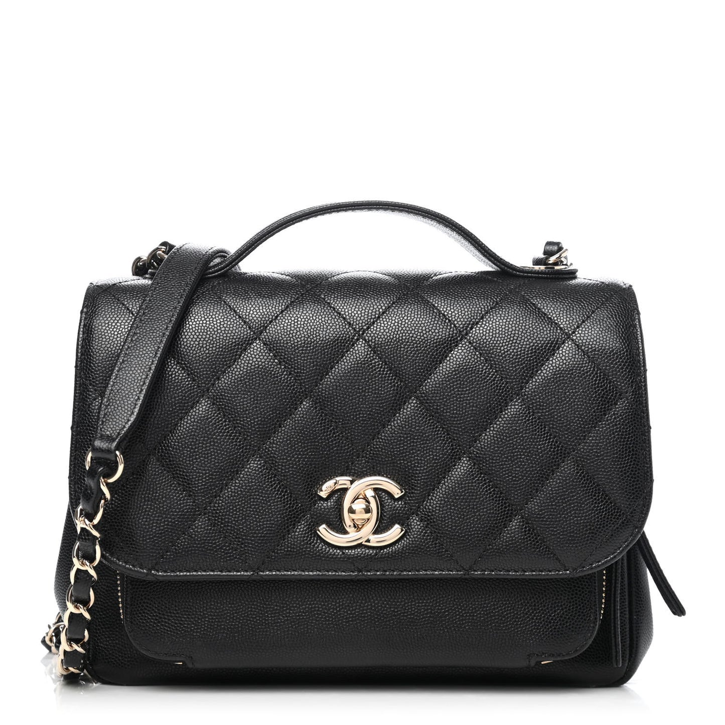 Caviar Quilted Medium Business Affinity Flap Black