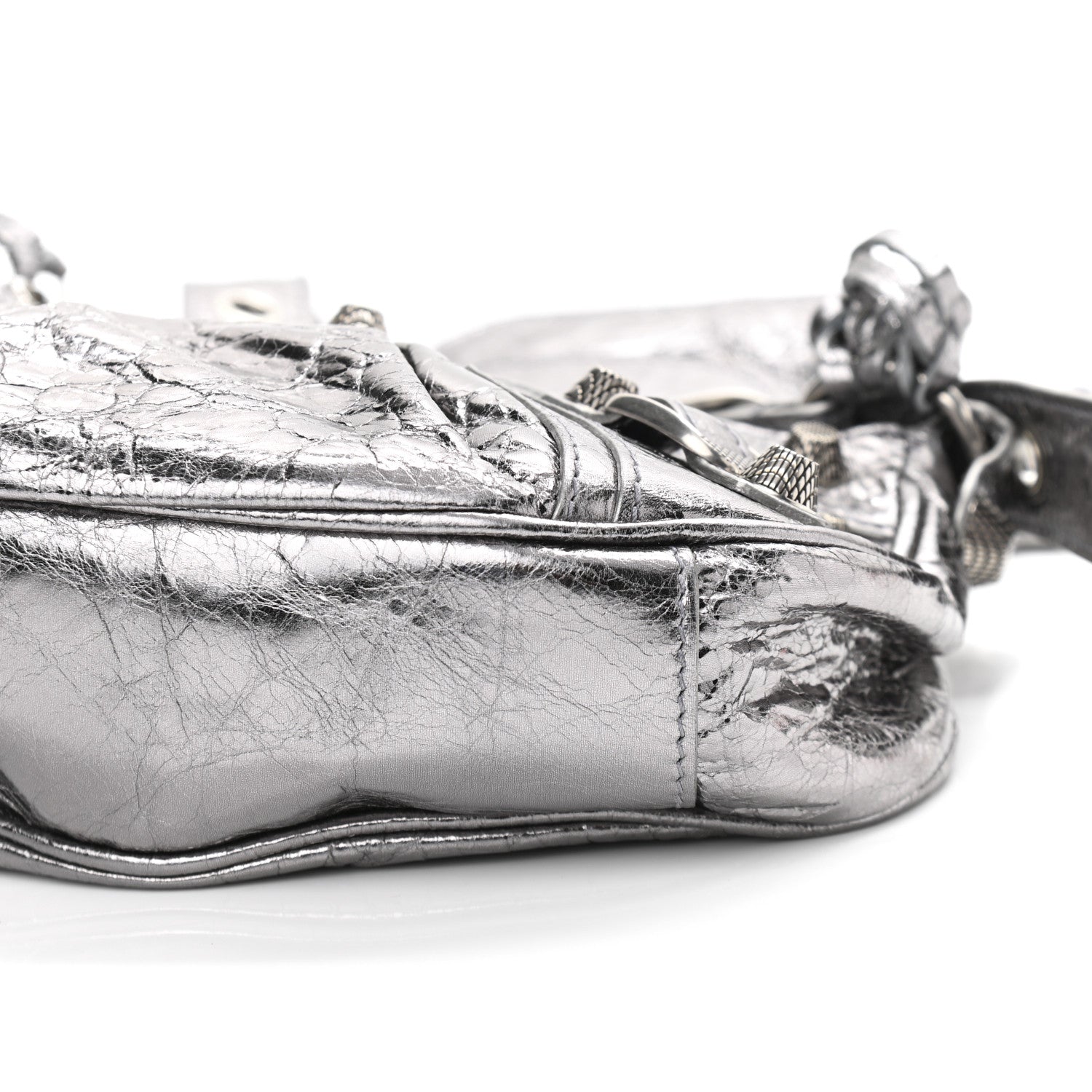 Balenciaga Metallic Agneau Arena Le Cagole Shoulder Bag XS Silver 11 of 11