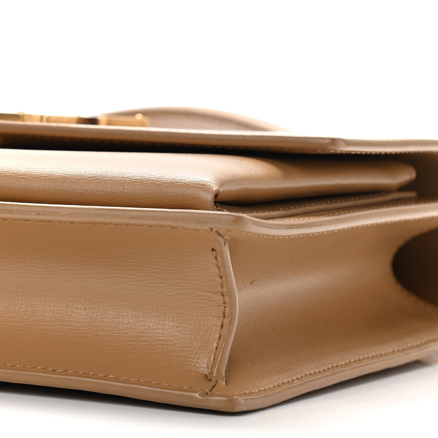 Saint Laurent Smooth Calfskin Medium Monogram Sunset Satchel Natural Tan 9 of 9