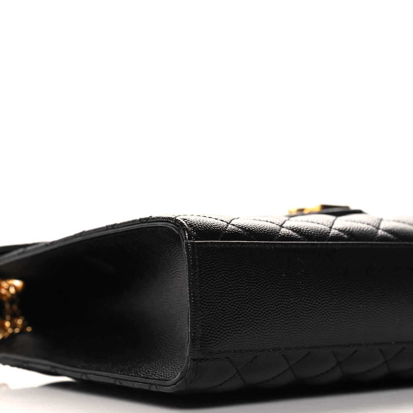 Grain De Poudre Textured Mixed Matelasse Large Triquilt Monogram Satchel Black