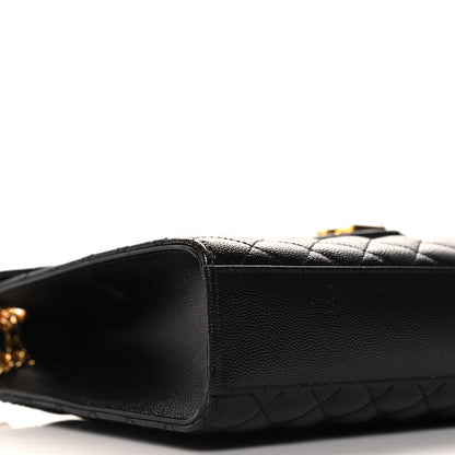 Saint Laurent Grain De Poudre Textured Mixed Matelasse Large Triquilt Monogram Satchel Black 8 of 9