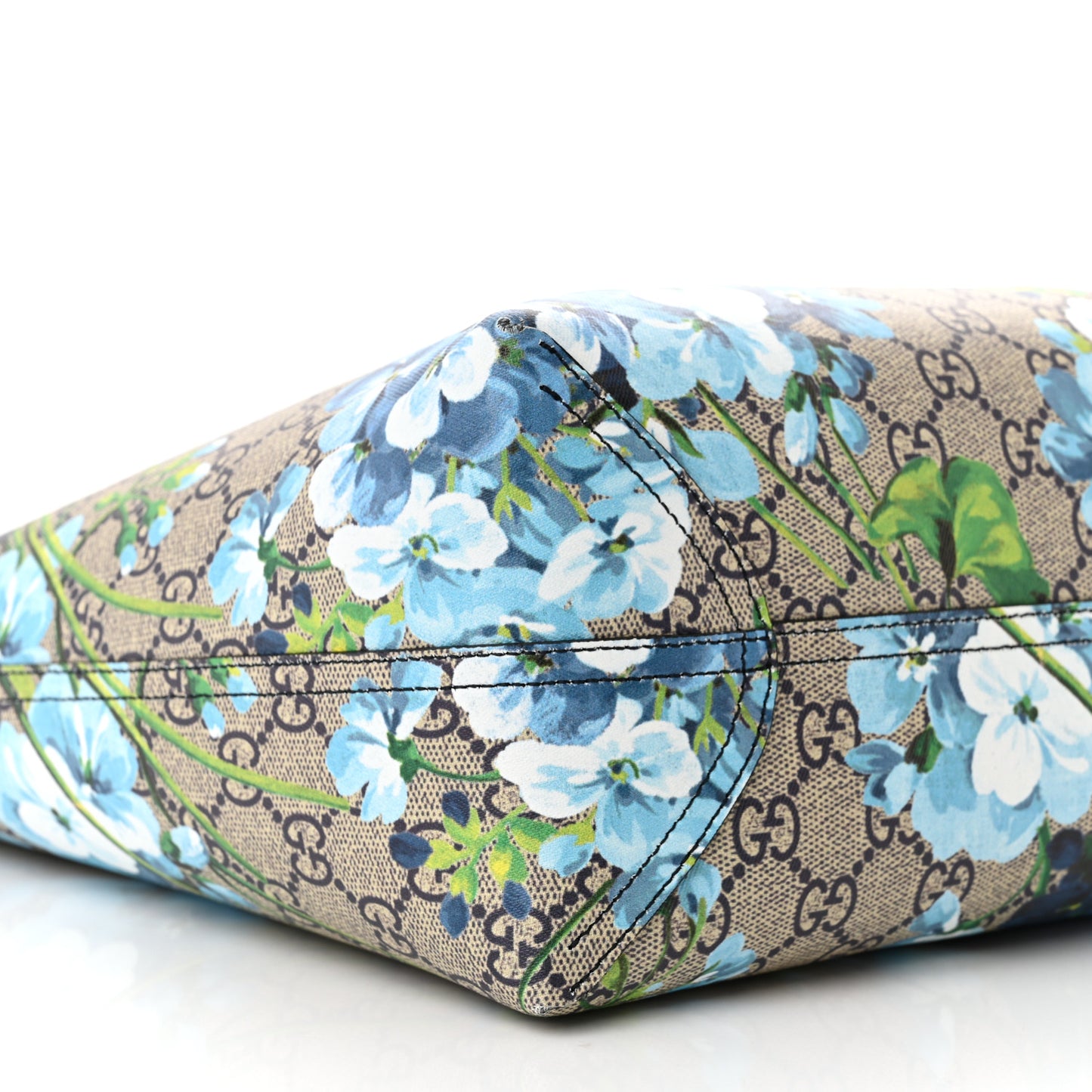 GG Supreme Monogram Blooms Medium Reversible Tote Beige Blue Navy