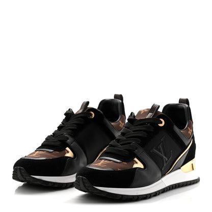 Louis Vuitton Suede Calfskin Recycled Monogram Nylon Run Away Sneakers 39 Black 3 of 9