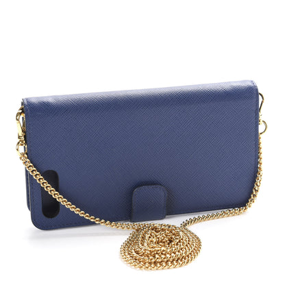 Prada Saffiano Metal iPhone 7 Case Crossbody Wallet Bluette 3 of 10