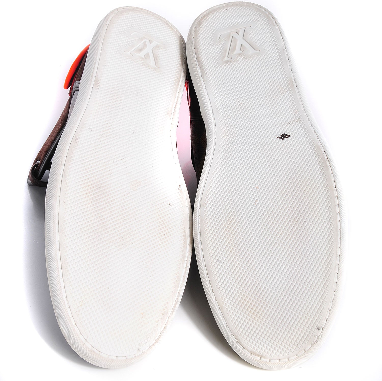 Louis Vuitton Suede Damier Ebene Cut Back Sneakers 9 5 of 9