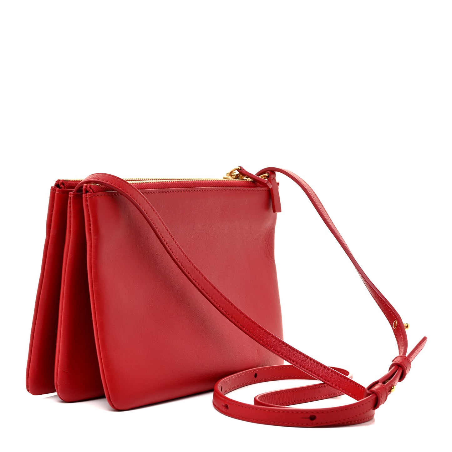 Lambskin Small Trio Crossbody Bag Red