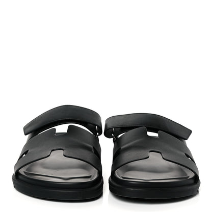 Hermes Calfskin Mens Chypre Sandals 42 Black 2 of 15