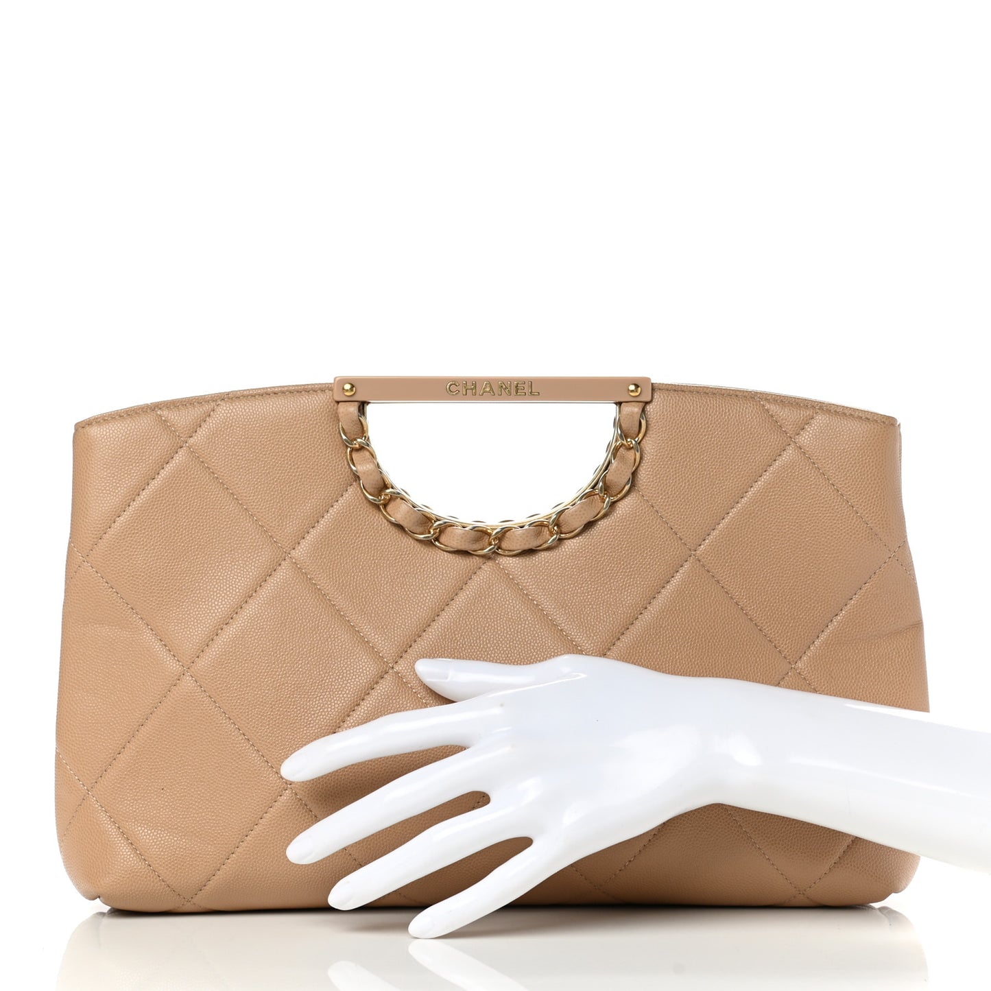 Caviar A Real Catch Clutch Beige