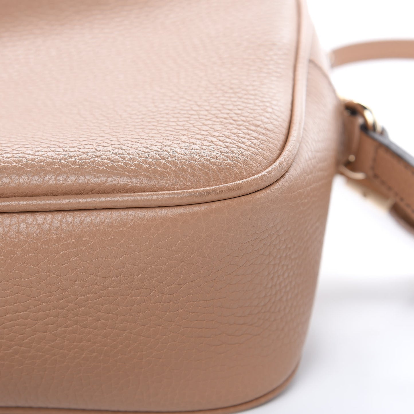 Pebbled Calfskin Small Soho Disco Bag Rose Beige