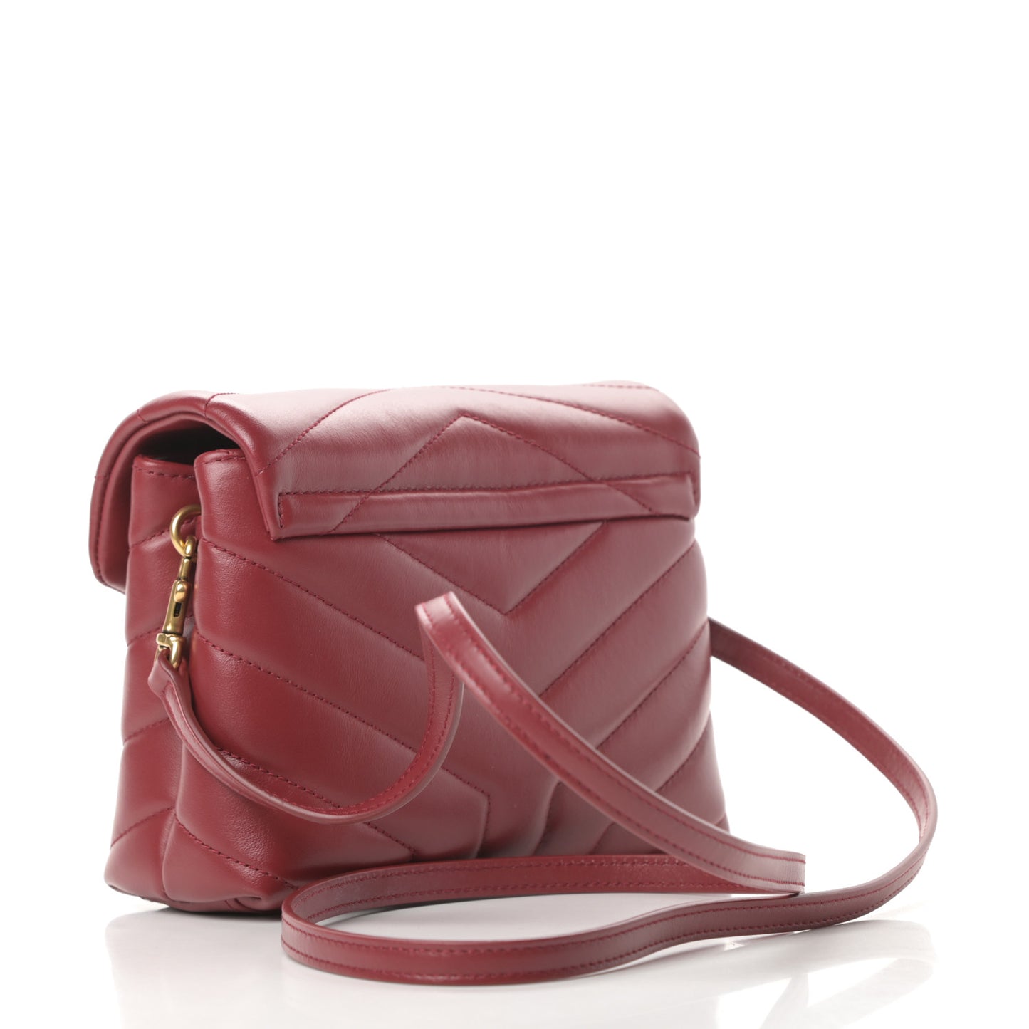 Calfskin Y Quilted Monogram Toy Loulou Crossbody Bag Opyum Red