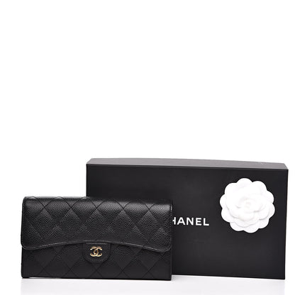 Chanel Caviar Quilted Large Gusset Flap Wallet Black 11 of 11