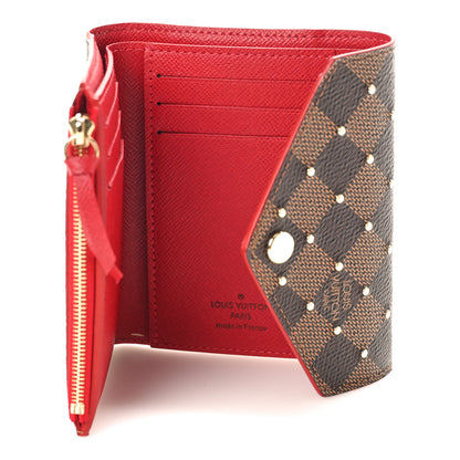 Louis Vuitton Damier Ebene Studded Victorine Wallet Cherry 5 of 8