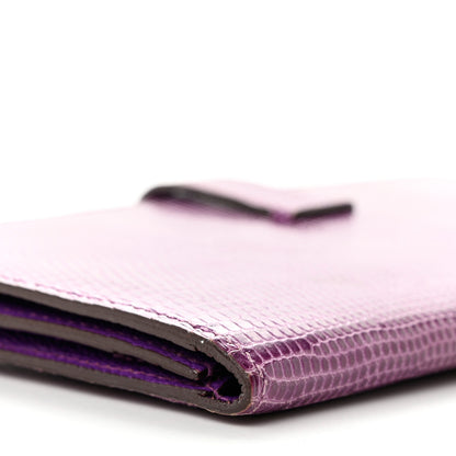 Hermes Lizard Bearn Gusset Wallet Violet 9 of 9